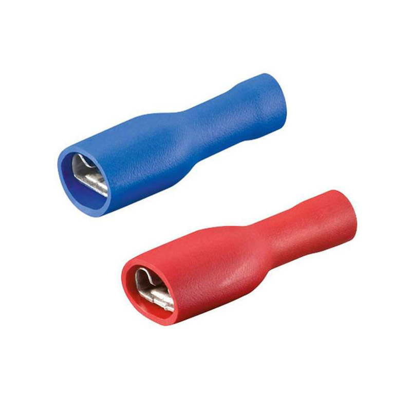 Flachsteckhülsen Set 6,3mm 10 Stück Rot+Blau Querschnitt 0,5-2,5 qmm Kabelschuhe 