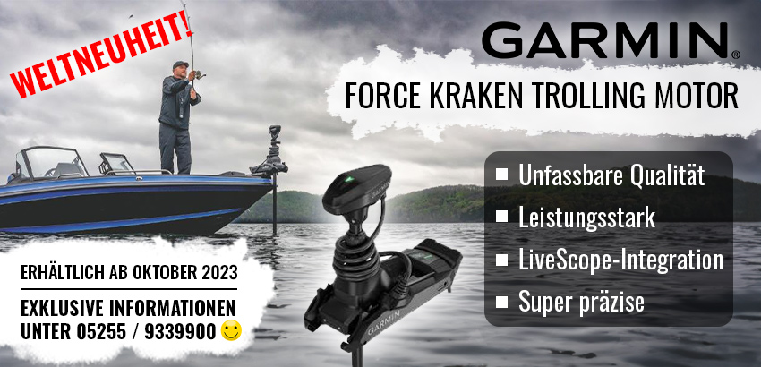 Weltneuheit! GARMIN FORCE ® KRAKEN TROLLING MOTOR