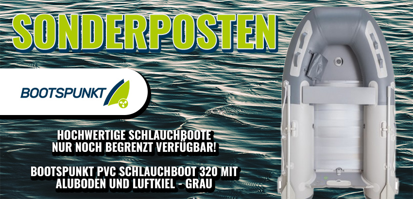 Jetzt schnell sein: Begrenzte Anzahl von Bootspunkt PVC Schlauchboot 320 auf Lager!