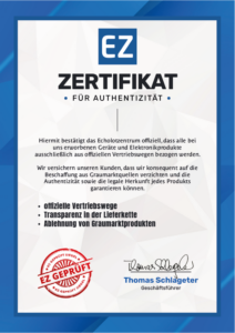 Zertifikat der Echtheit