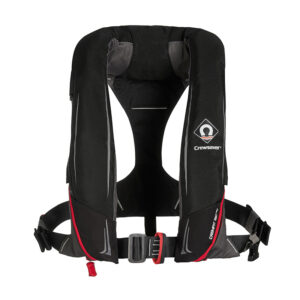 Crewsaver CrewFit 180N ISO Automatic, 9725BRA, Rettungsweste, schwarz-rot, integrierter Lifebelt (Harness)
