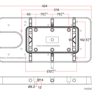 Haswing Schnellwechselplatte für für Cayman-B 80 GPS 1.6G / 50739 / NEU!