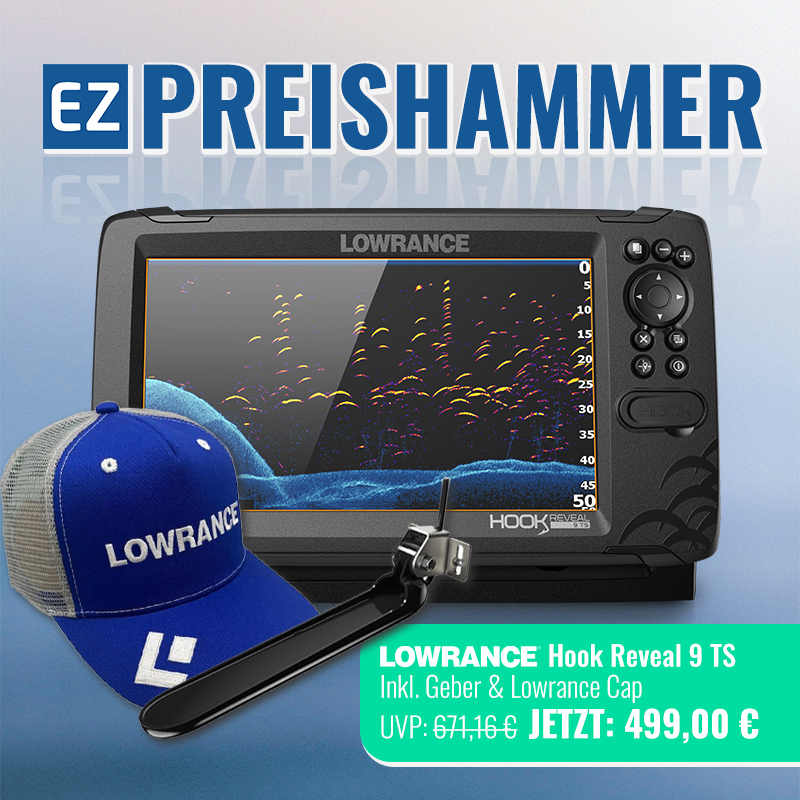 PREISHAMMER! Lowrance Hook Reveal 9 TripleShot inkl. Geber & Lowrance Cap