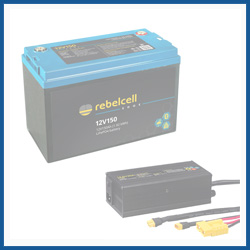 12V Akkus 50-100Ah mit Ladegerät